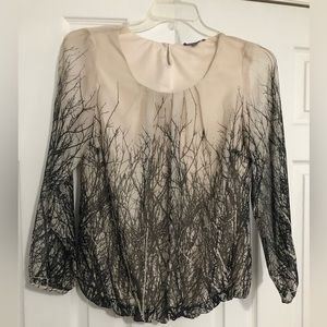 Roz & Ali flowy puff love sleeve shirt size small #36‎